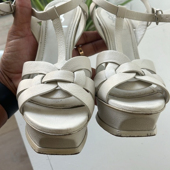 YSL WHITE TRIBUTE HEELS - Picture 8 of 8